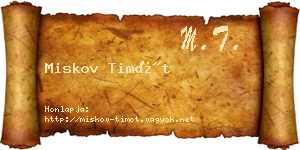 Miskov Timót névjegykártya